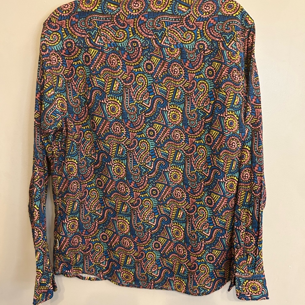 NWT Jack & Jones L regular fit 100% cotton multicolored button down shirt - Picture 14 of 16
